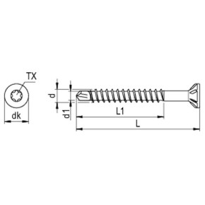 SPARIBO® Flachsenkkopf 5,0 x 50 TG TX 25, Edelstahl A2